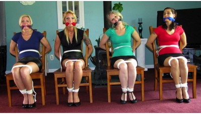 Lined Up For Transport (2K upscaled) - Niki Lee Young, Jessica, Dee and Jamie Daniels